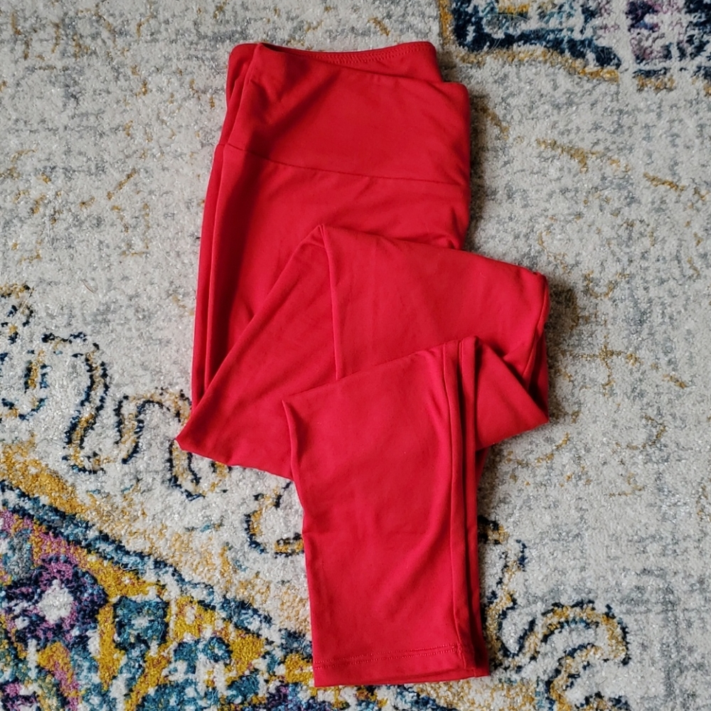Red leggings one size